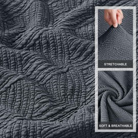 Timeles Recliner Covers Recliner Couch Covers Reclining Couch Covers for 3 Cushion Sofa Slipcovers Stretch Soft Washable (Three-Seater, Gray)