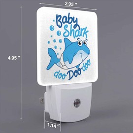 Chrobak LED Night Light,Cartoon Bubbles Cute Shark LED Night Light Plug into Wall with Dusk to Dawn Light Sensor White Energy Efficient Nightlight for Bedroom Bathroom Hallway Living Room Kitchen