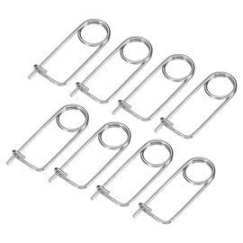 M METERXITY 8-Pack Brooch Shape Cotter Safety Pin, 2x29mm Stainless Steel Pins Quick Lock Brooch Fastener for Garden/Lawn/Farm Hook, Heavy Retainer Clips