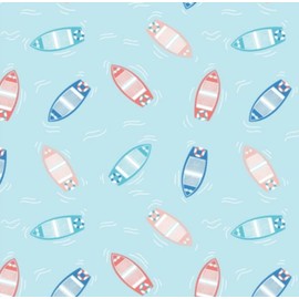 The Craft Cotton Co - by The Coast by Victoria Louise Little Boats Nautical Cotton Fabric by 0.5Metres 44'' Wide 100% Organic Cotton Fabric Crafts, Quilting, Sewing