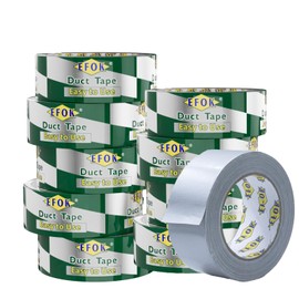 EFOK 10 Pack Duct Tape Heavy Duty Waterproof, Sliver Duct Tape Bulk 1.88 Inch X 90 Ft, Strong Adhesive for Indoor Outdoor Tear by Hand