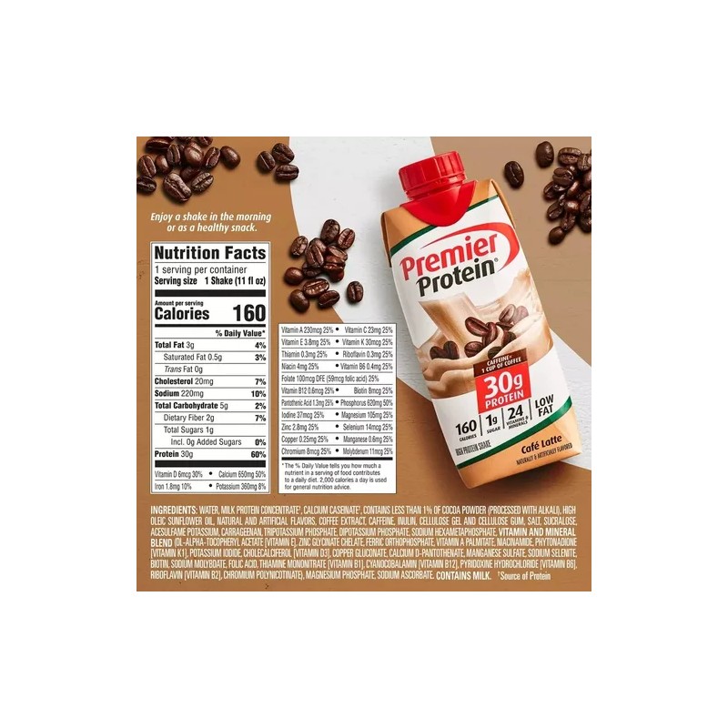 Premier Protein Malteada Café Latte 12 Pack