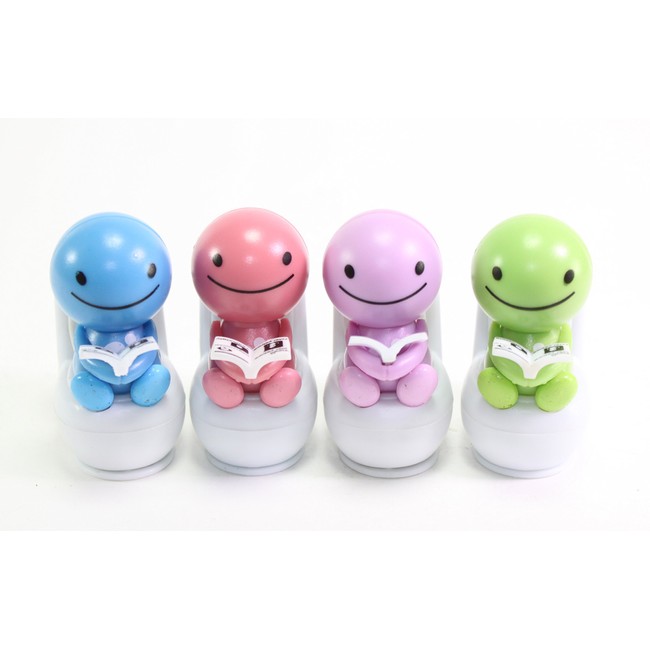 We pay your sales tax Solar Power Toy - Pink/Purple/Blue/Green Nohohon Reading On The Toilet Car Dashboard Gift Home Decor