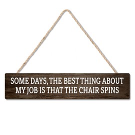 JMYROG Some Days The Best Thing About My Job is That The Chair Spins Hanging Wooden Plaque, Wooden Sign Wall Art for Office Home Farmhouse, Funny Gag Gifts for Boss Leader Supervisor Coworker