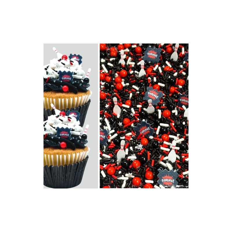 Edible Bowling Party Cake Decoration Confetti Sprinkles Cake Cookie Cupcake