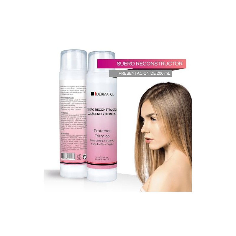 Crema para Peinar Protector de Calor para Cabello, Suero Reconstructor