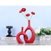 WUBIANJIE Red Ceramic Vase Set - Modern Boho Decor, Snuggle