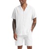 RPOVIG - Camisas de lino para hombre, conjunto de 2