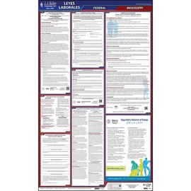 2022 Mississippi and Federal Labor Law Poster (Spanish, MS State) - OSHA Compliant All-in-One Laminated Poster