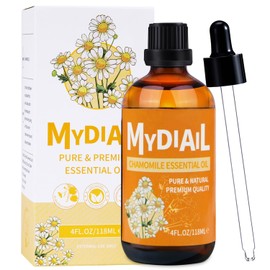 MYDIAIL Chamomile Essential Oil Pure & Premium Quality Chamomile Oil for Diffuser, Soap & Candle Making, Massage, Skin Care, Aromatherapy, DIY Skin Products - 4OZ/118ML