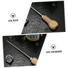 Mikinona Ice Wood Handle 2pcs Ice Chipper Ice Maker Tool