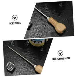 Mikinona Ice Wood Handle 2pcs Ice Chipper Ice Maker Tool for Bartender Cocktail Lovers Family Bar Use