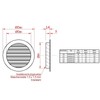 Weather protection grille black/grey DN: 100 125 150 160 200