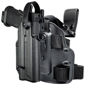 Level II Quick Release Duty Drop Leg Holster fits Staccato XC w/SureFire X300 (Black, Right-Hand Draw)