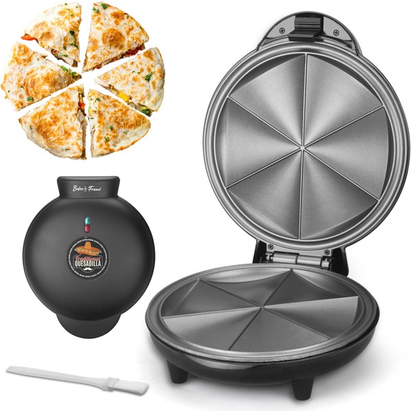 Baker's Friend Electric Quesadilla Maker with Extra Stuffing Design, 9.5