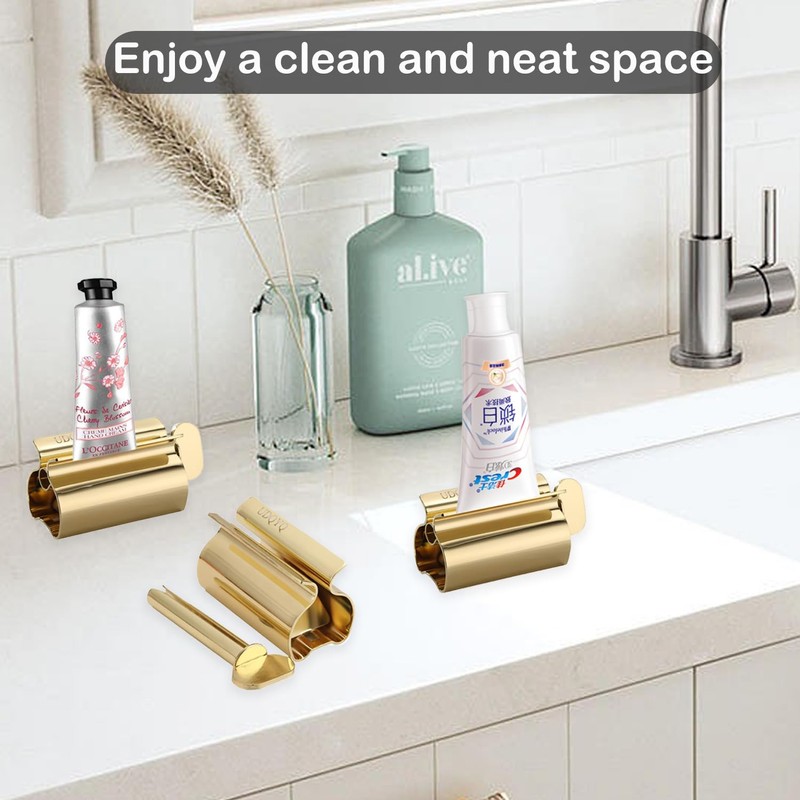 Toothpaste Squeezer 2 Pack - Metal Tube Squeezer Stainless Steel