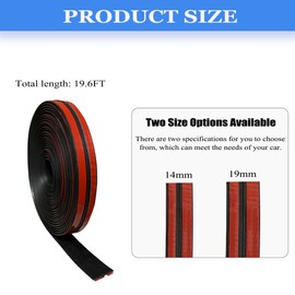 Windshield Rubber Seal 19.6FT Car Windshield Trim Stripping T Shape Car Weather Stripping Trim Sealing Strip for Car Front Rear Windshield (19mm) ﻿