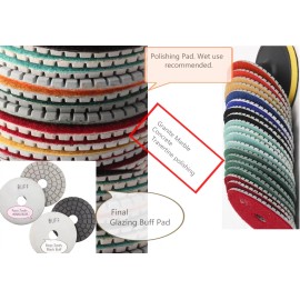 Roxx Tools 4" Polishing Pad Glazing Buff 51+1 PIECE Granite Marble Concrete Masonry Glass