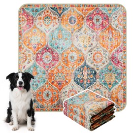 HAOCOO Washable Pee Pads for Dogs, (2 Pack) 3Ft x 3Ft Reusable Puppy Training Pads Super Absorbent Waterproof Whelping Pads,Orange Non-Slip Leakproof Potty Pads for Pet Housebreaking