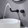 TRUSTMI Brass Bathroom Faucet Brick-Pattern Single Handle Wall Mount Vessel
