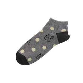 Paul & Joe Men's Casual Socks, Short Socks, Polka Dot, gray