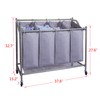 Laundry Sorter Cart 4-Bag Classics Rolling Laundry Hamper, Sturdy Frame