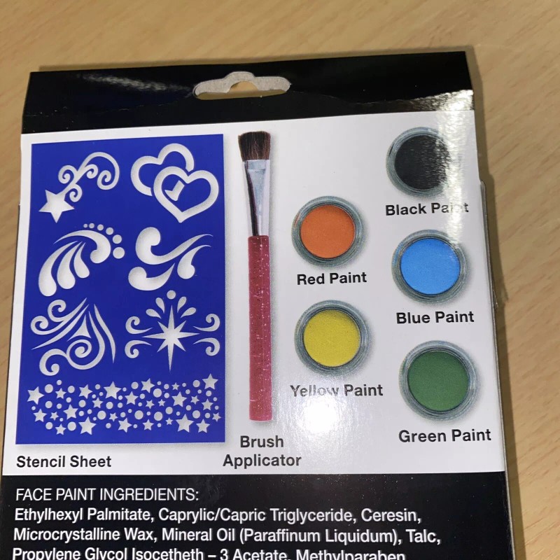 Next Style Face Paint kit 5colors - stencil sheet-brush see
