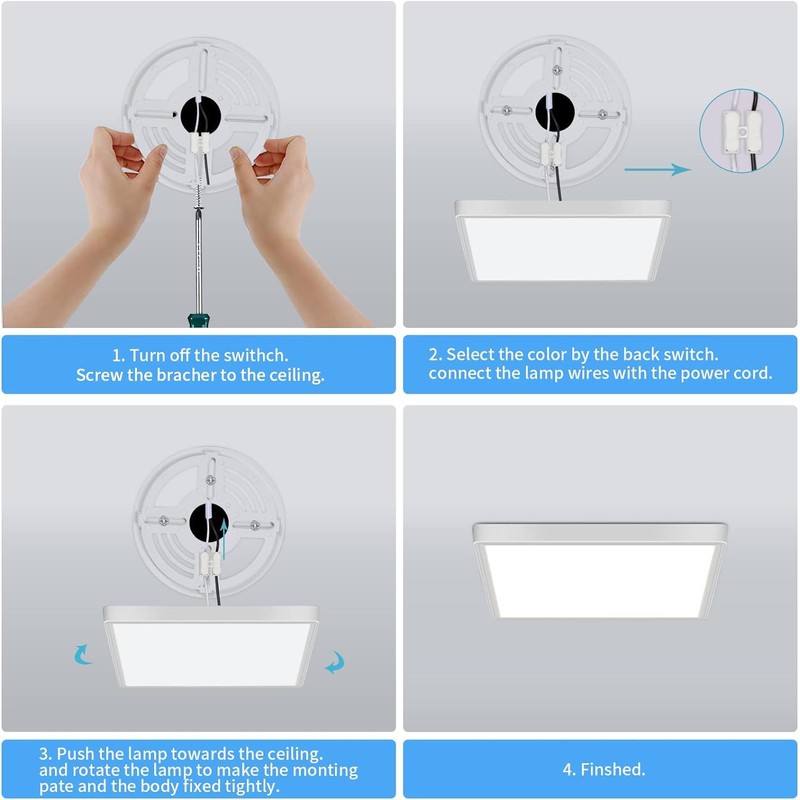 DELIPOP 2 Pack Flush Mount Ceiling Light, 12 Inch 24W