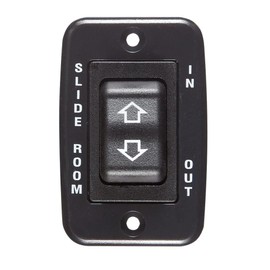RV Designer S141, Slide In / Slide Out Contoured Switch, 20 Amp Continuous, 40 Amp Peak, Black, DC Electrical, 2.3 Inch
