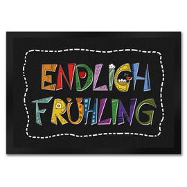 speecheese Finally spring doormat in 35 x 50 cm in colourful colours as a beautiful spring or Easter decoration for home and garden