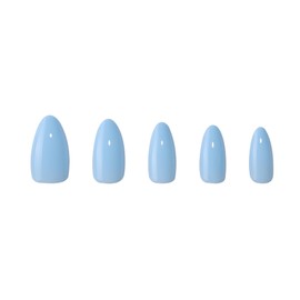 PaintLab Press On Nails - 24 Piece Fake Nails with Glue, Nail File, Prep Pad & Cuticle Stick | Non Toxic & Cruelty Free | Complete Glue On Nails for Women & Girls (Periwinkle Blue Almond)
