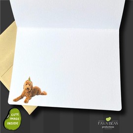 Happy Birthday Card with Dogs, Goldendoodle Card (1 Premium Card, 5x7 inches, Blank Inside) Goldendoodle Happy Birthday Card, Happy Birthday from Dog, Cute Birthday Card with Doodle, Gooldendoodle Gifts - 381