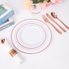 WELLIFE 350Pcs Rose Gold Plastic Plates for 50 Guests -