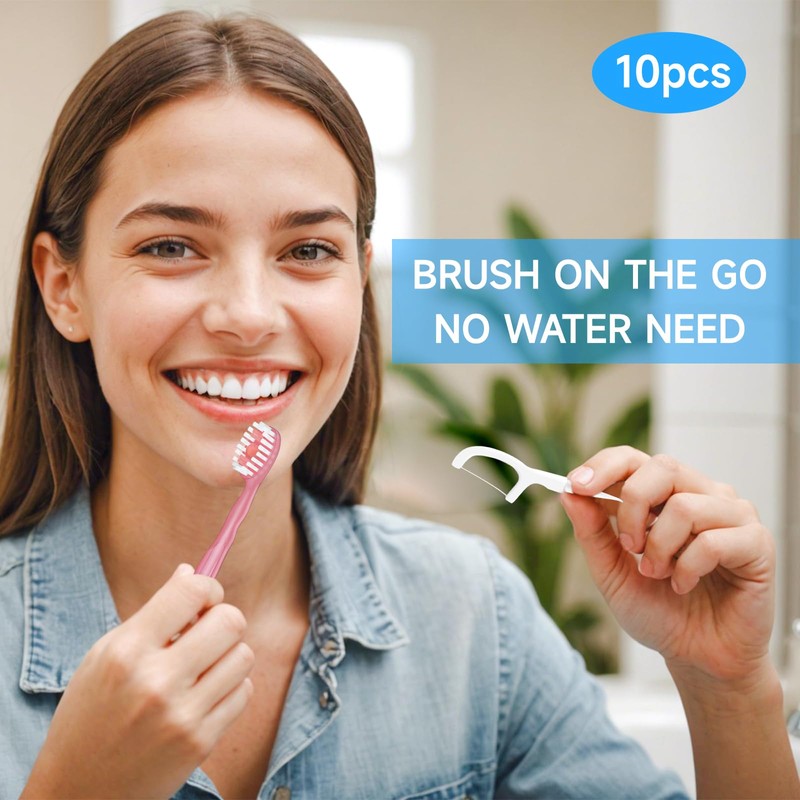 Malisseladi 5 in 1 Mini Brushes-Disposable Toothbrushes with Toothpaste,Toothpaste +