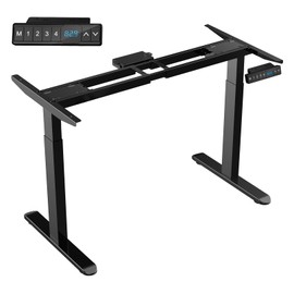 ERGOMORE Dual Motor Standing Desk Frame, Adjustable Height Desk Legs with 4 Memory Height Settings and USB Port, Heavy Duty Electric Desk Sit Stand Desk (Black Frame Only)