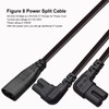 CYSFETENA IEC320 C8 to Dual IEC320 C7 Split Plug, 1500W