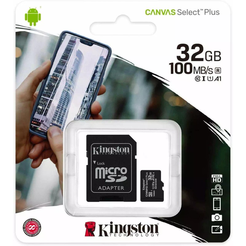 Kingston Canvas Select Plus 100MB/s Read A1 Class10 32GB microSDHC
