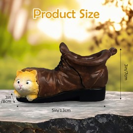 Milnnie Cute Shoe Cat Resin Planter – 5" x 3" x 3" Rustic Animal Flower Pot for Succulents, Cactus, or Small Plants, Whimsical Country-Style Shoe Decor for Desktop, Garden, or Patio