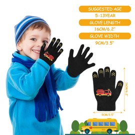 TAGVO 6 Pairs of Children's Magic Gloves, Stretch Full Finger Gloves, Winter Warm Knitted Gloves for 5 - 13 Years Old Children, Girls, Boys, School, Commuting, Outdoor Play, multicoloured