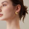 Small Gold Chunky Hoop Earrings for Women, 14K Gold Plated