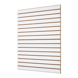 MDF White Slatwall Panel with Wood Frame 4x4 Ft Snap-On Modular Design for Trade Show DisplaysColor: White Color
