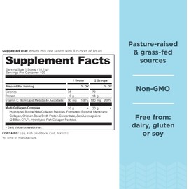 Ancient Nutrition Collagen Peptides Powder, Multi Collagen Protein, Women & Men, Vitamin C, Probiotics, Hydrolyzed Collagen, Supports Skin, Joints, Gut Health, Unflavored, 100 Servings