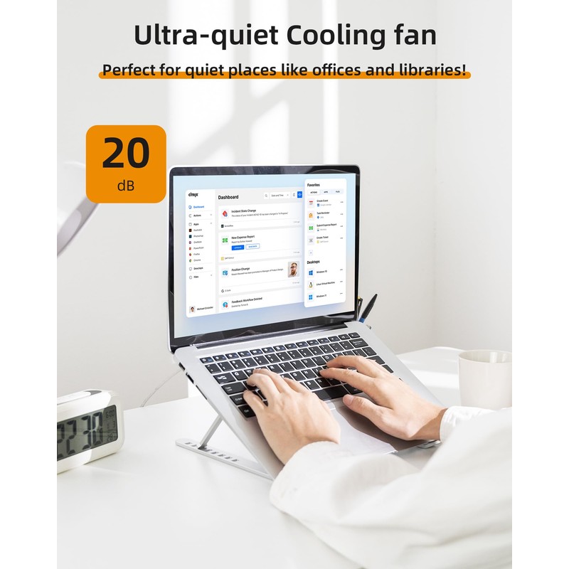 SHUWEI Portable Laptop Cooling Stand, Foldable & Adjustable Aluminum Stand