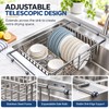 Telescopic Sink Drain Rack for Dishes – Adjustable Metal Drying