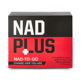 NAD PLUS NAD PLUS NAD-TO-GO | Fast-Absorbing NAD+ Booster | Powder in Sachet | Powered by RiaGev?-WS | Boosts Cellular Energy, Focus & Healthy Aging | Vegan, Non-GMO, Gluten-Free (2.25gm each, 30 Sachets)