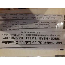 Unbranded 162 Spice Jar Labels Preprinted Minimalist Stickers - White Waterproof Label