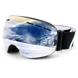 BOFAC Ski Goggles, Snow Goggles, Spherical Goggles, 180° Large View, 99% UV Protection, Snowboard Goggles, Anti-Fog Goggles, Compatible with Glasses, Adults, Unisex, Storage Case Included