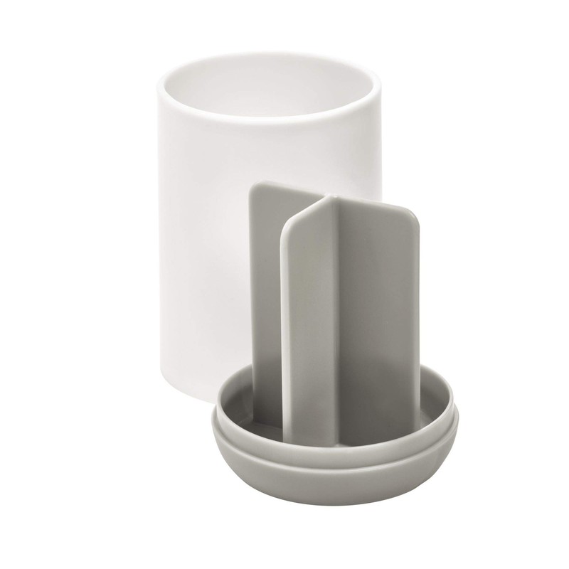 iDesign Cade Holder, Holds Normal Toothbrushes, Spin Brushes, and Toothpaste-White