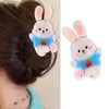 Rabbit Hair Clips for Women Cartoon White Bunny Hair Claw