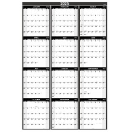 Yearly Wall Calendar 2025 - Wall Calendar 2025, Jan.2025 - Dec. 2025, 34.4" x 22.8"(Open), 2025 Yearly Wall Calendar with Julian Date